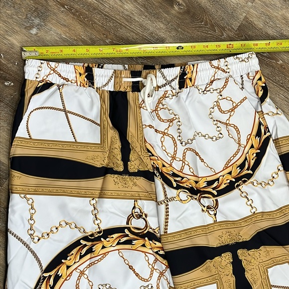 Shein Manfinity Chain Print Shirt & Short Set Men's XXL Equestrian Luxury Style - Picture 10 of 14